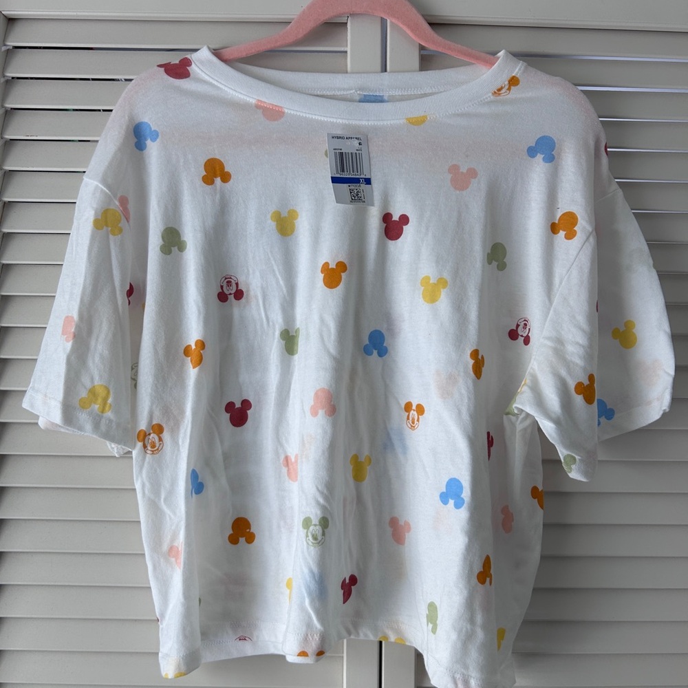 Disney Women’s Mickey Mouse Print White T-Shirt